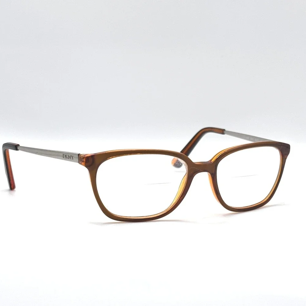 DKNY DY 4667 3675 Amber Tortoise Silver Rectangular Eyeglasses 52-17-140 Womens